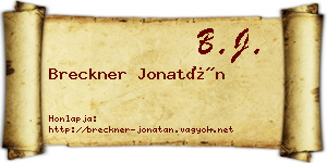 Breckner Jonatán névjegykártya